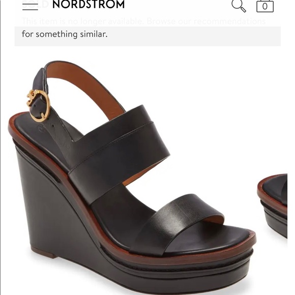 Tory Burch Selby Leather Wedge - Sz 6.5 - NEW 🖤 - Picture 7 of 11